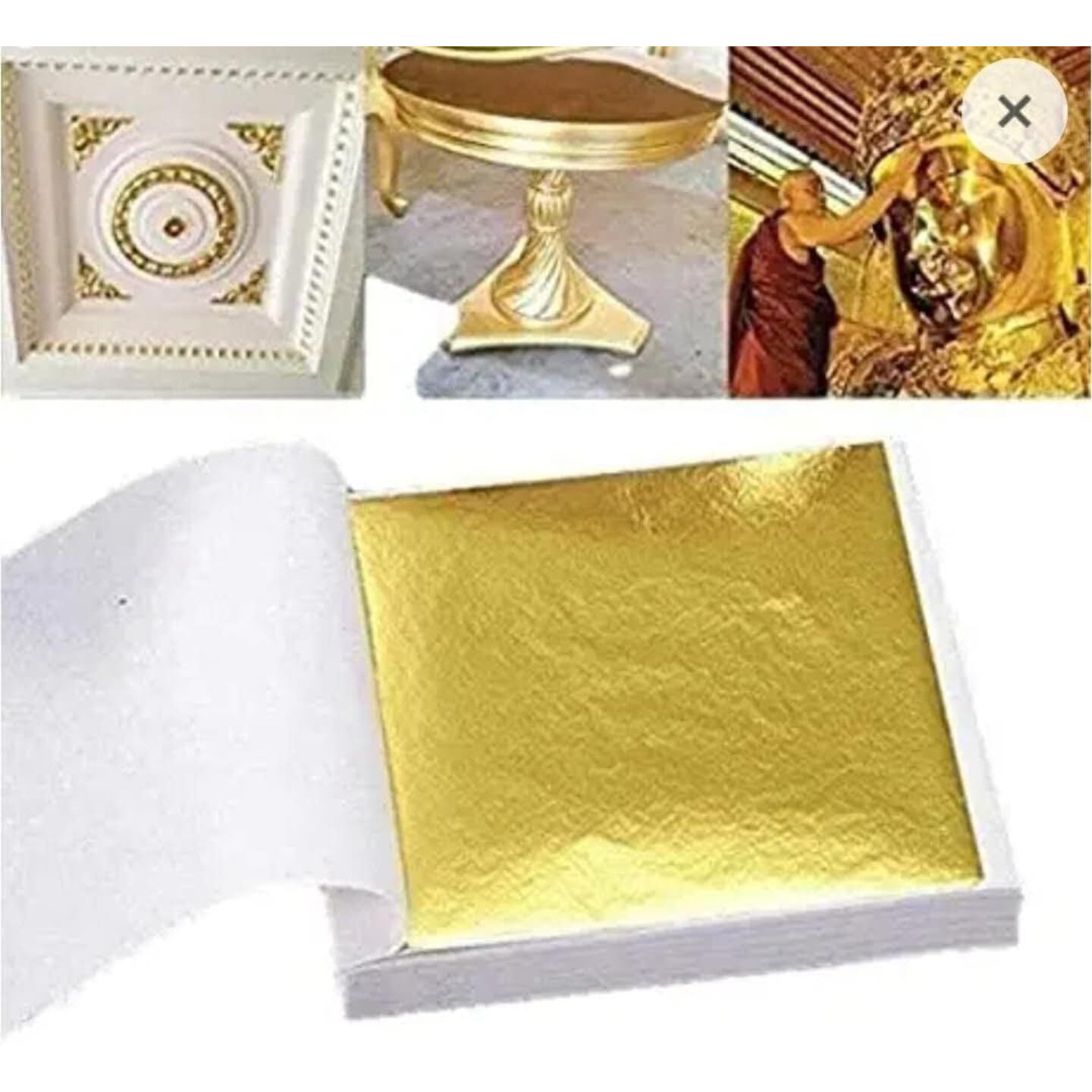Gold Leaf Company Gold Leafing Studio Gold,100 Sheets, 8 By 8.Cm Gilding Foil -Size 3.14 * 3.35 Inhches (Gold)