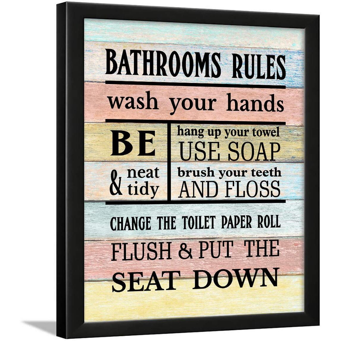 Chaka Chaundh - Bathroom Posters - Bathroom Posters With Frame - Bathroom Quotes Framed Posters - Bathroom Etiquette Poster  Bathroom Rules Poster - (14 X 11Inche) (Multicolor)