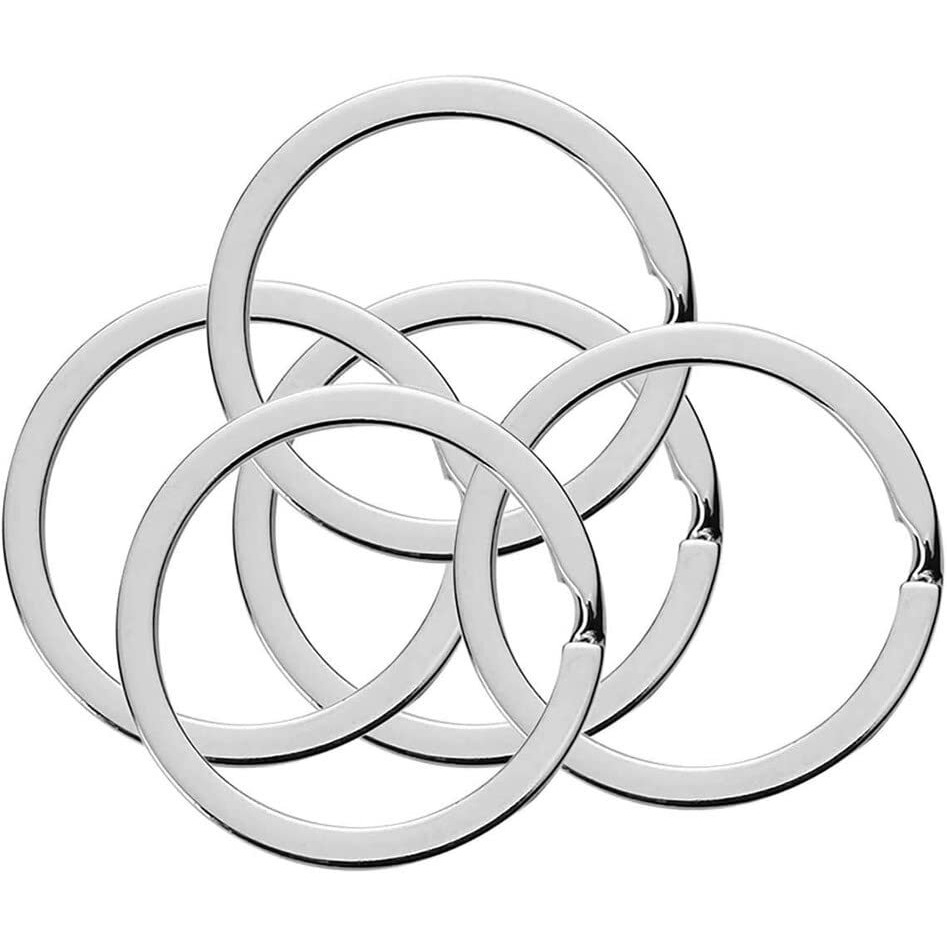 Diy Crafts 15 Pcs, Silver, Stainless Steel Round Flat Split Keychain Ring For Car Keys Organization Diy Attachment - Bulk - 15Mm,20M(15 Pcs, Silver)