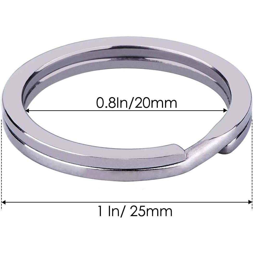 Diy Crafts 15 Pcs, Silver, Stainless Steel Round Flat Split Keychain Ring For Car Keys Organization Diy Attachment - Bulk - 15Mm,20M(15 Pcs, Silver)