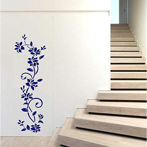 Sticker Yard 'Blue Flowers Floral' Wall Sticker & Decal Stickers Color - Blue (Size 30 Cm X 91 Cm)