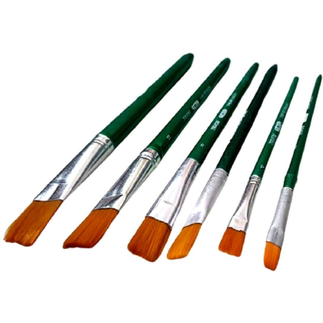 Khyati Rectangle Large Colour Mixing Palette/Plate(16 Colour Compartments, 8 Mixing Compartments, 2 Water Storing Compartments) With Willson Artist Round And Flat Paint Brushes (Set Of 12)