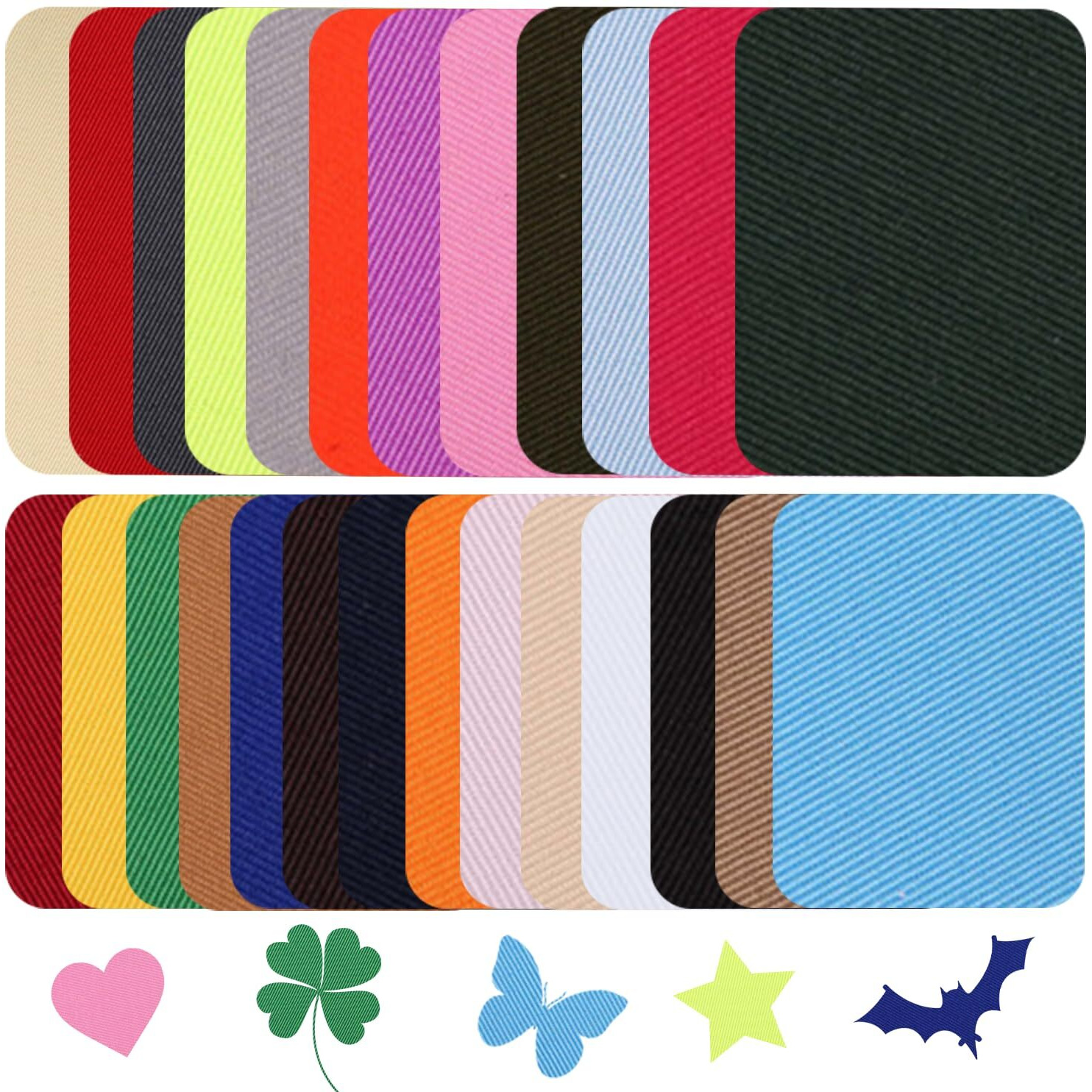 Coolshef 26Pcs Iron On Patches For Clothes, Multi-Colored Twill Cloth Stickers Patch, Durable Fabric Sticker For Easy Clothing Repair And Customization (9.5X12.5Cm)
