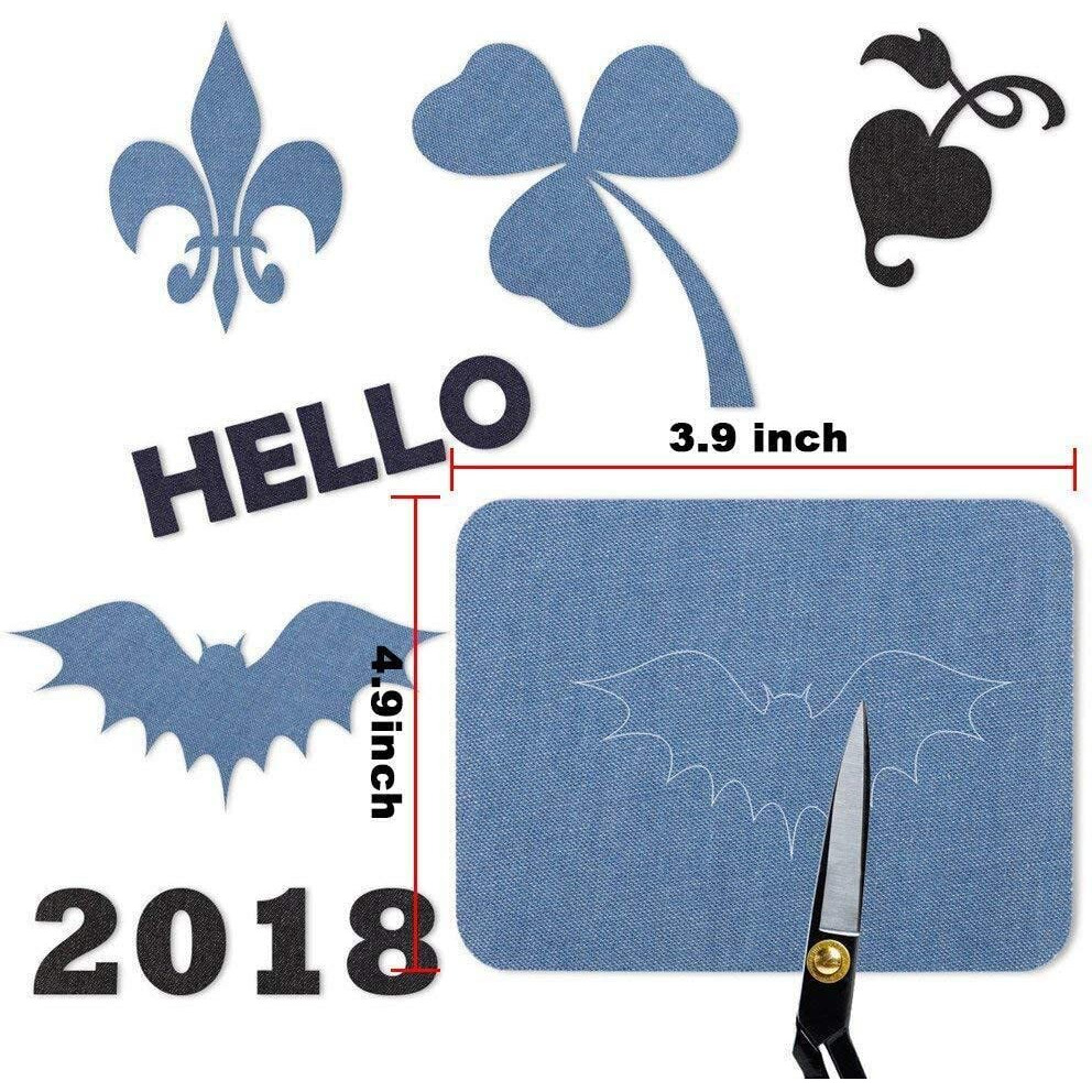 Zibuyu Cloth Sticker Patches Iron On Patches For Clothing 20Pcs Colorful Patches Pure Color Applique Patches, 3.8''*5'' For Each
