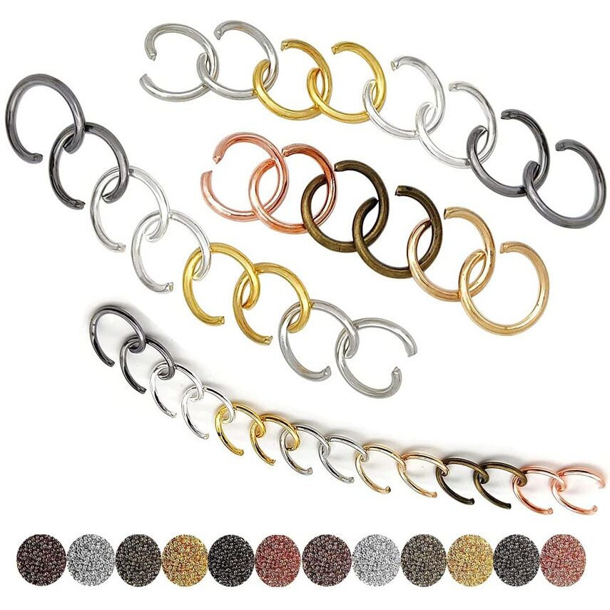 Diy Crafts 50 Only Jump Rings, Silvery Light, Only Jump Rings Only, Swivel Clasps Set Metal Lanyard Snap Hook, Lobster Claw Clasps Keychain Rings Open Rings (50 Only Jump Rings, Silvery Light)
