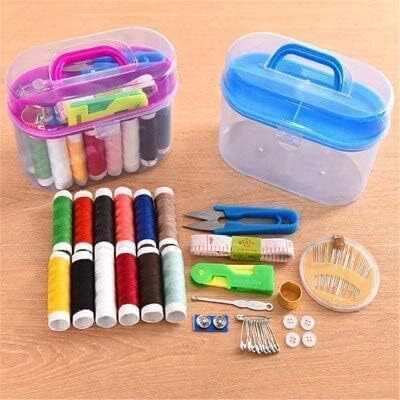 Edbiret Ultipurpose Portable Small Travel Sewing Kit Box With All Accessories For Beginners Girls,Travelling Mini Sewing Supplies Kit With Mending And Sewing Needles, Scissors, Thimble, Thread, Tape