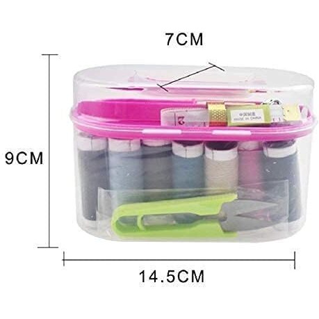 Edbiret Ultipurpose Portable Small Travel Sewing Kit Box With All Accessories For Beginners Girls,Travelling Mini Sewing Supplies Kit With Mending And Sewing Needles, Scissors, Thimble, Thread, Tape