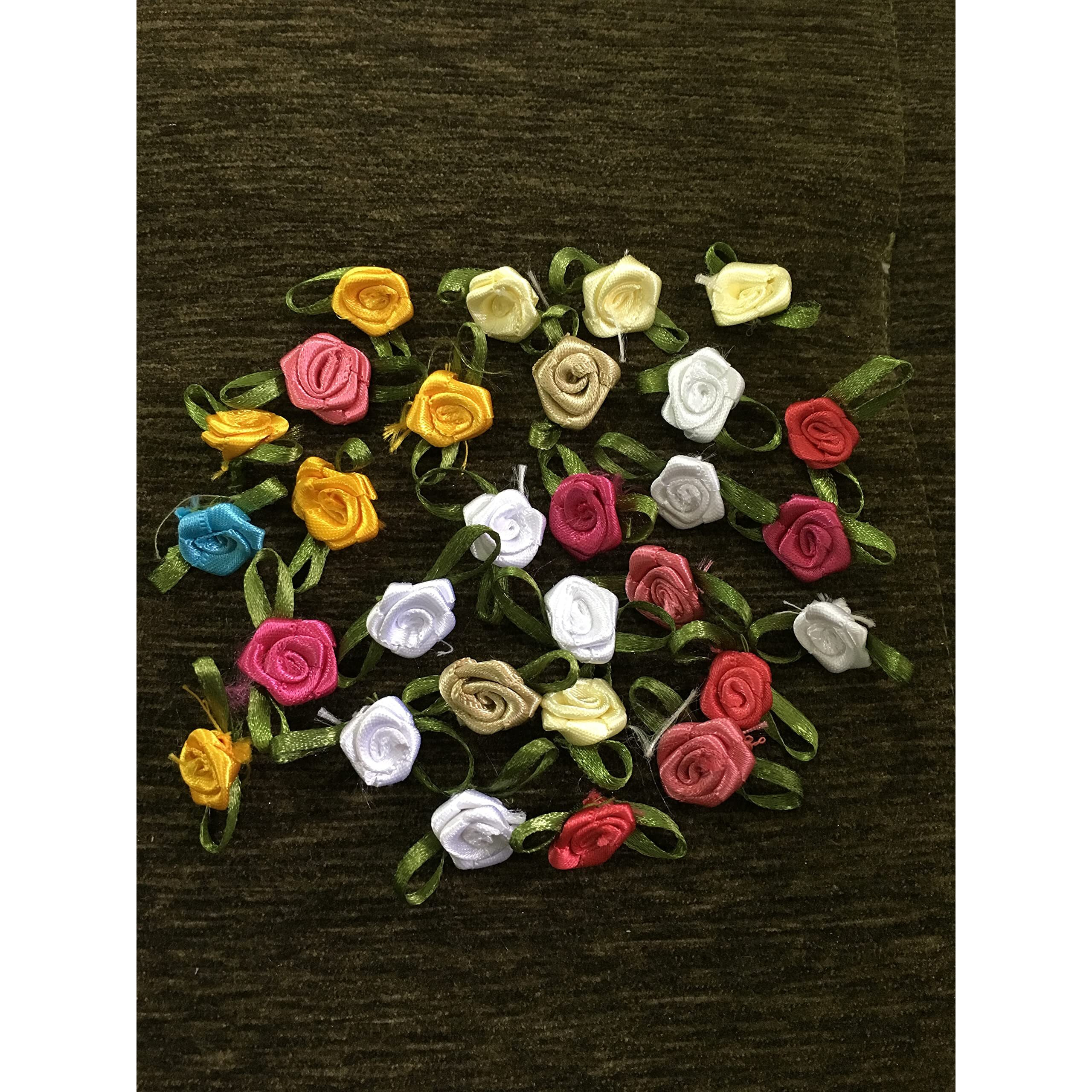 Artificial Flowers Rose Flowers Decoration Satin Flower Patches Patch For Clothes Craft Blouse Hair Jewellery Imitation Dresses Dupatta Suits, Sarees Gowns 25 Pieces Decoration Hanging Hair Styling