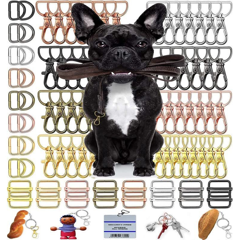Diy Crafts 2 Pcs Swivel Snap D Hooks, Golden, Round Swivel Snap Hooks And Round Rings, Metal Swivel Lanyard Snap Round Hook, Slide Buckle For (2 Pcs Swivel Snap D Hooks, Golden)