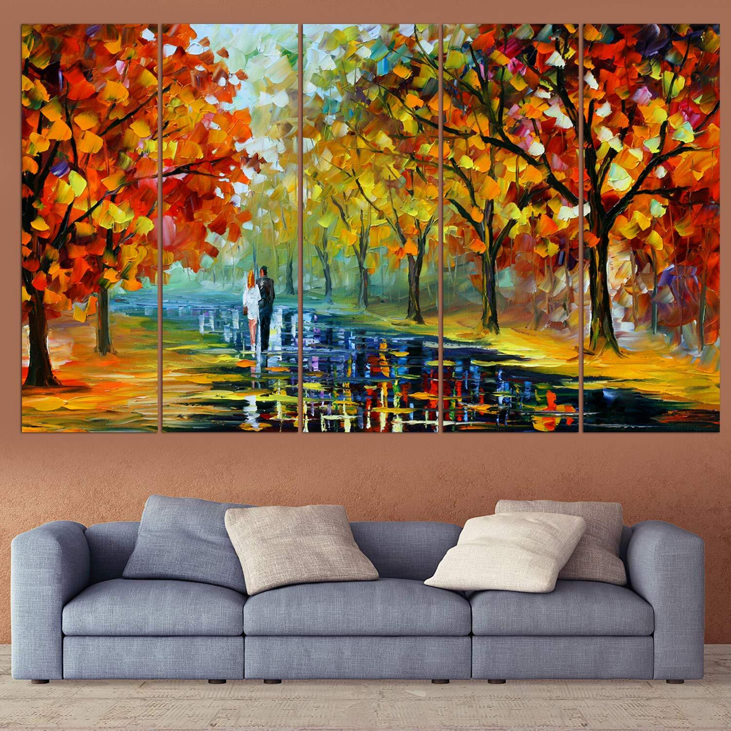 Maxstone Beautiful Tree With Love Bird Abstract Painting For Wall (60 X 30 Inch) Scenery Wall Painting Multiple Frames Wall Hanging Home Decor For Living Room,Bedroom,Office Painting For Wall - Vinyl
