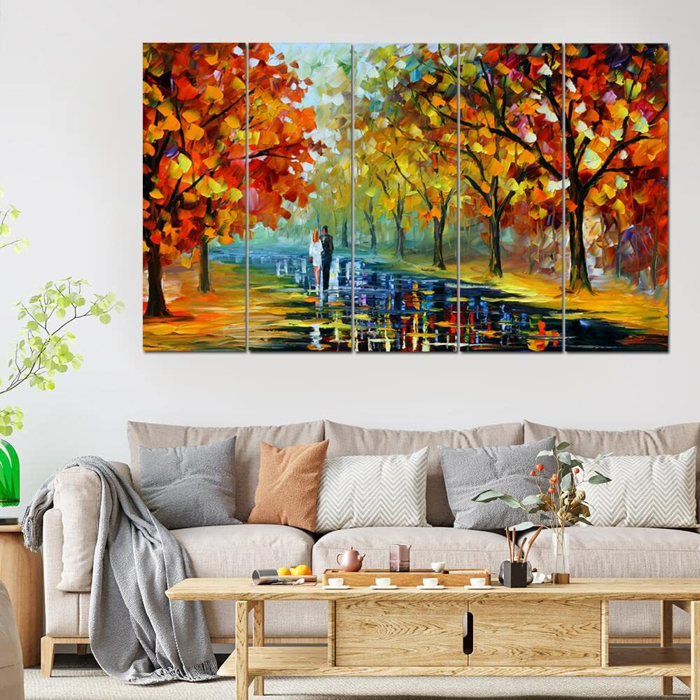 Maxstone Beautiful Tree With Love Bird Abstract Painting For Wall (60 X 30 Inch) Scenery Wall Painting Multiple Frames Wall Hanging Home Decor For Living Room,Bedroom,Office Painting For Wall - Vinyl