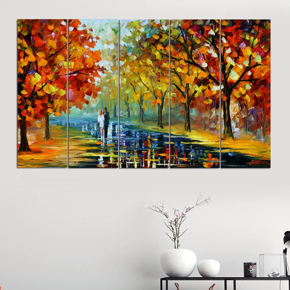 Maxstone Beautiful Tree With Love Bird Abstract Painting For Wall (60 X 30 Inch) Scenery Wall Painting Multiple Frames Wall Hanging Home Decor For Living Room,Bedroom,Office Painting For Wall - Vinyl