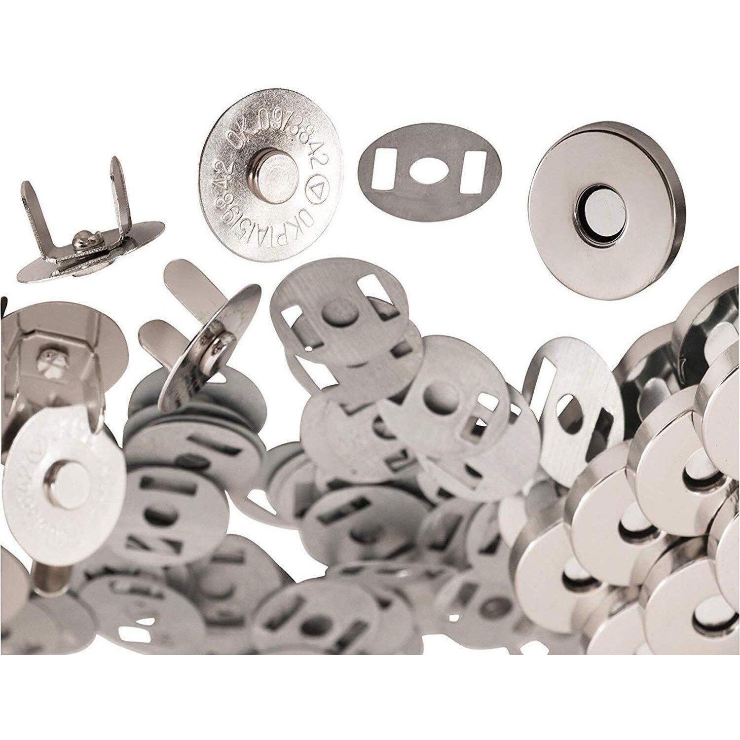 Diy Crafts 20 Pcs Pack, Silver C, Pack Magnetic Clasps, Snaps, Fasteners, Button Replacement Kit, Perfect For Purse, Bag, Clothes, Leather, Silver, Diameter Purse(20 Pcs Pack, Silver C)