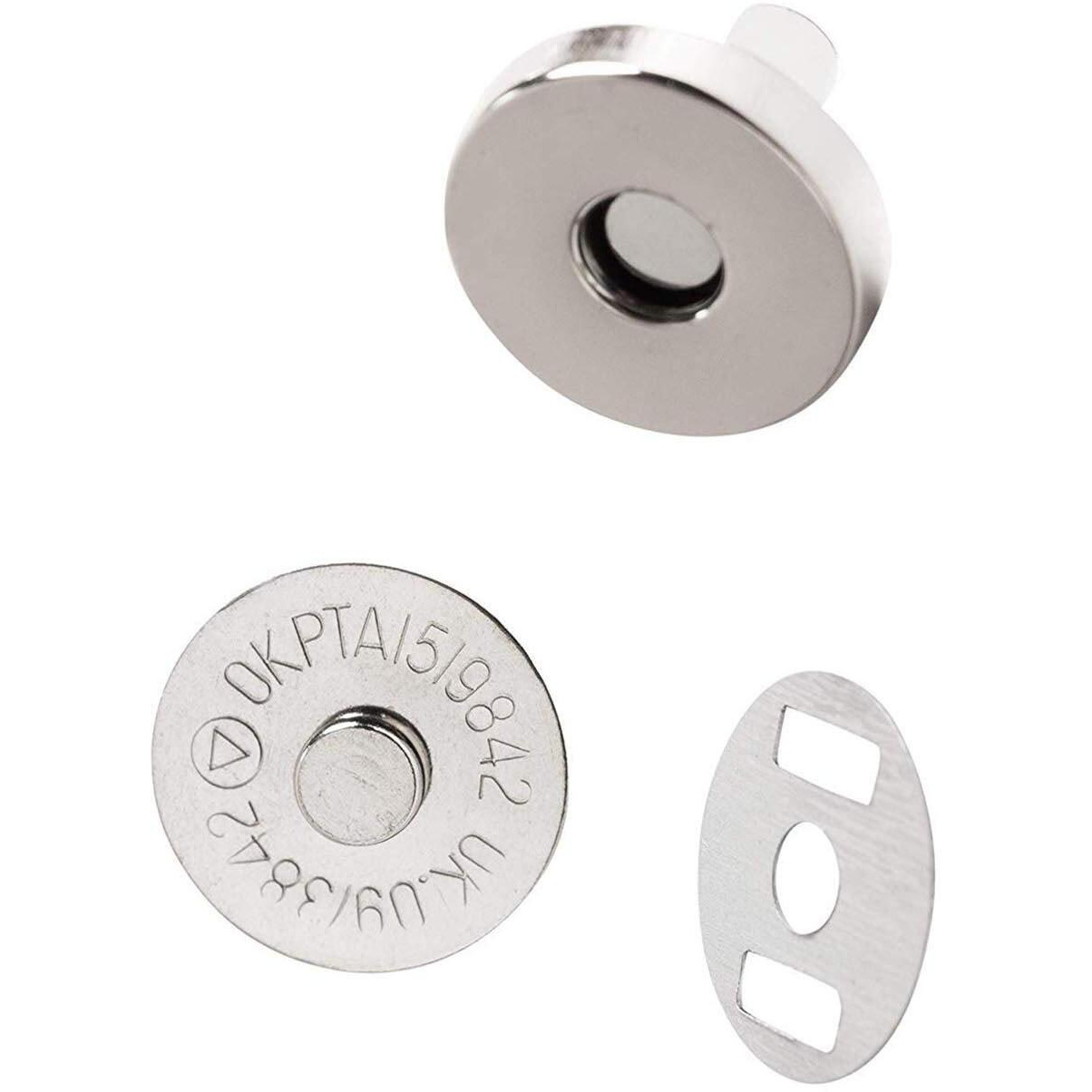 Diy Crafts 20 Pcs Pack, Silver C, Pack Magnetic Clasps, Snaps, Fasteners, Button Replacement Kit, Perfect For Purse, Bag, Clothes, Leather, Silver, Diameter Purse(20 Pcs Pack, Silver C)