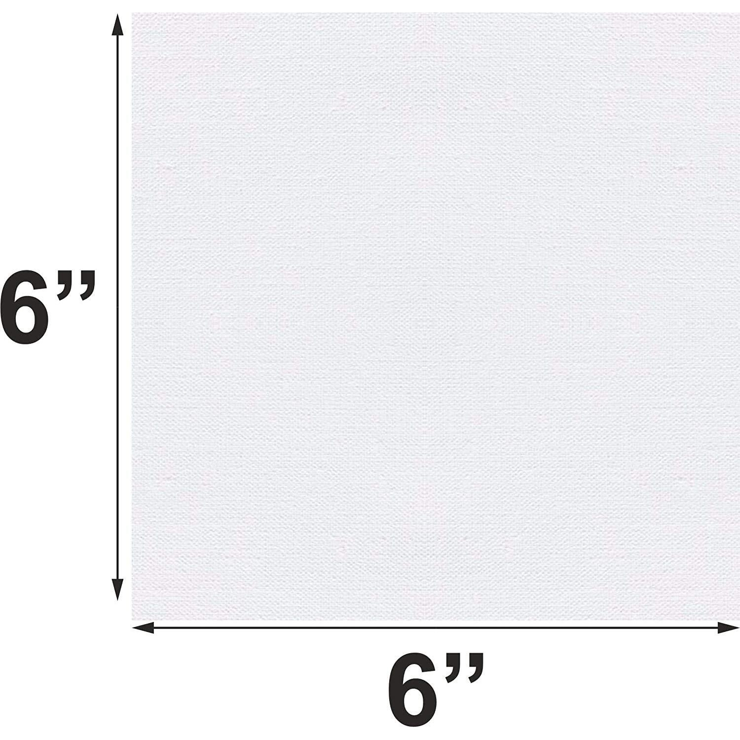 Gold Leaf Cotton Canvas Board Medium Grain 6 X 6 Inch - Pack Of 6 - White