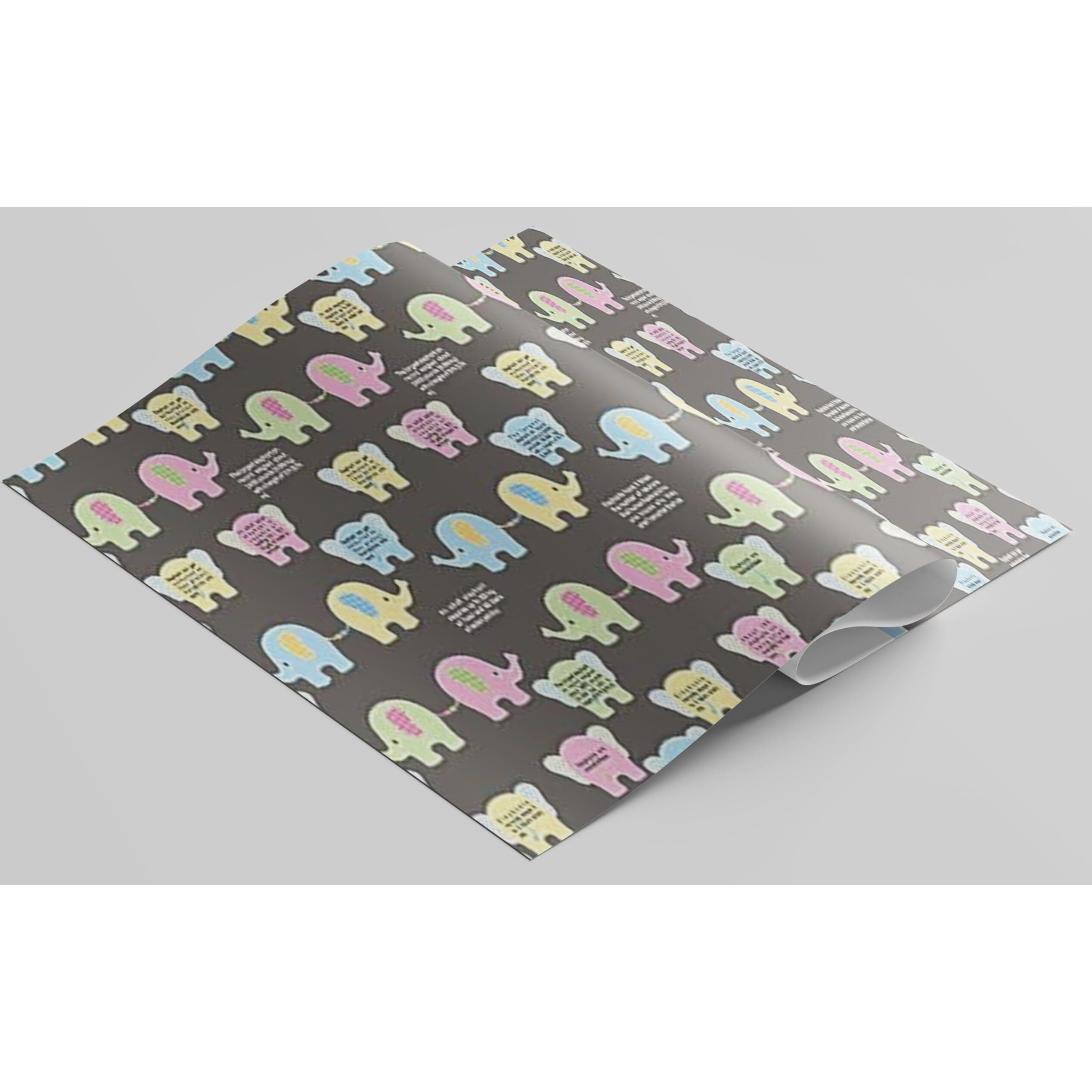 Accuprints Gift Wrapping Paper Pack Of 5|Design Elephant Print |Size 20 X 30 Inch