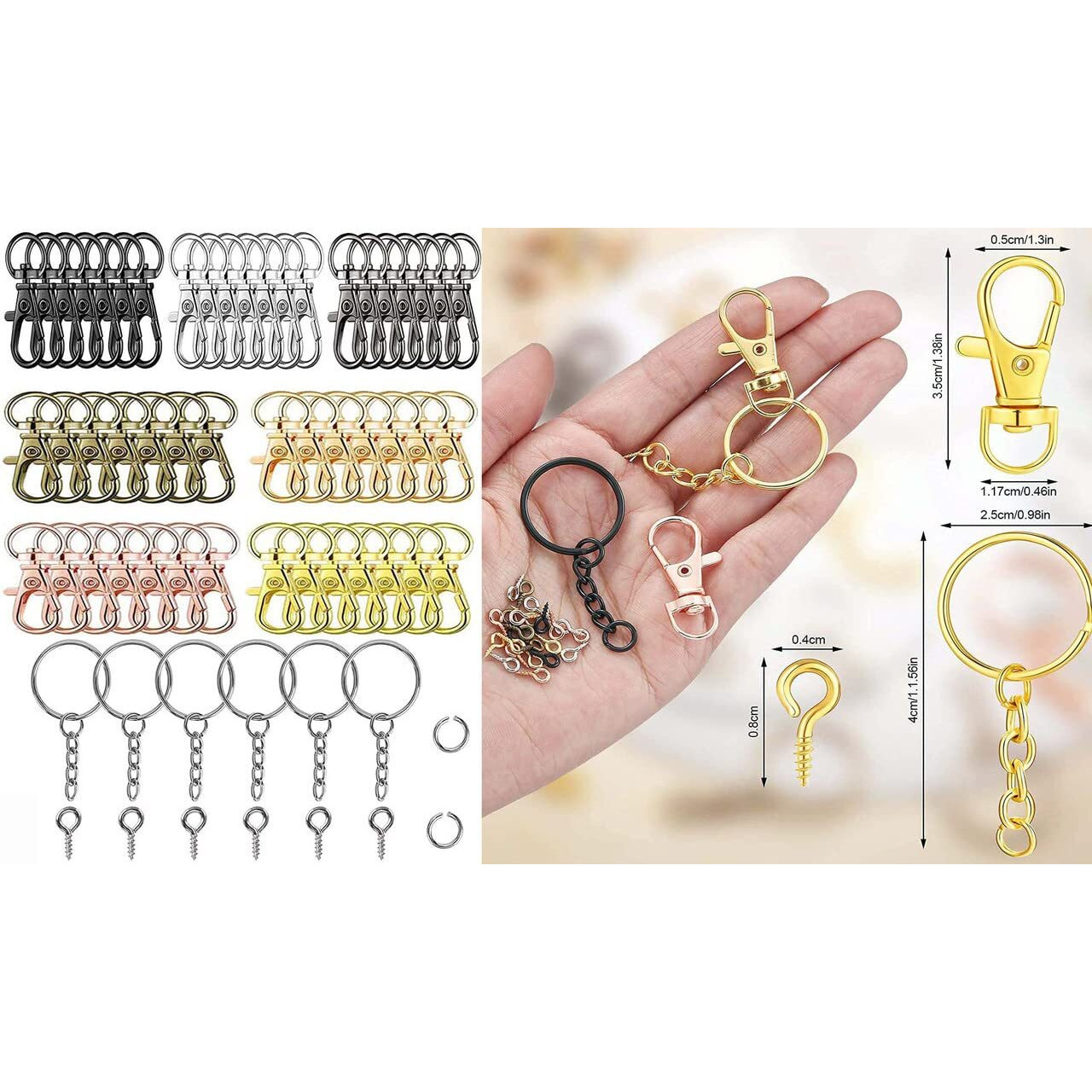 Diy Crafts 15 Pcs Pack, Nicel Silver, Dream Catcher Metal Rings,Split Key Chain Rings With Chain And Jump R (15 Pcs Pack, Nicel Silver)