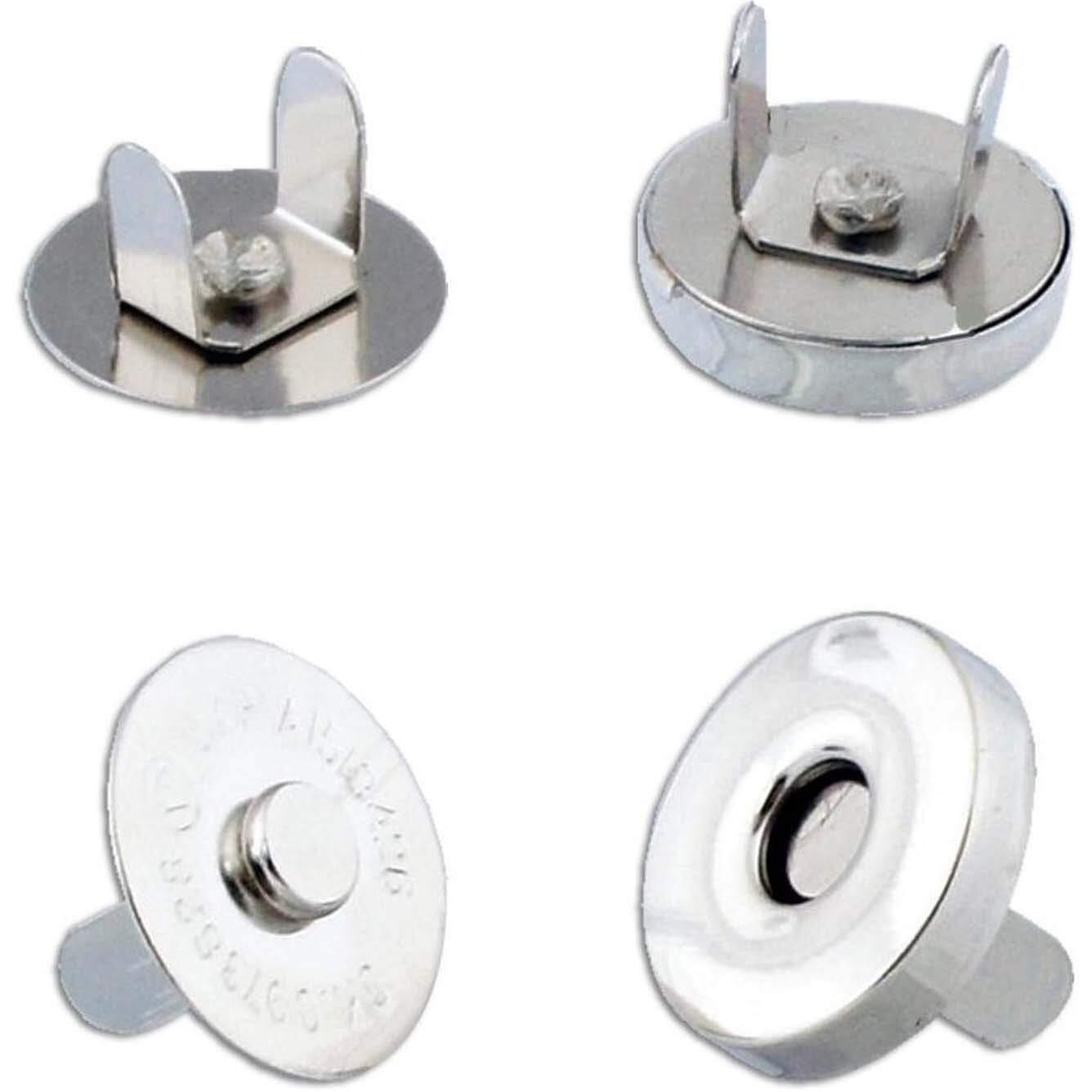 Diy Crafts Pack Of 15 Pcs, Silver A, Pack Magnetic Clasps, Snaps, Fasteners, Button Replacement Kit, Perfect For Purse, Bag, Clothes, Leather, Silver, Diameter Pu(Pack Of 15 Pcs, Silver A)