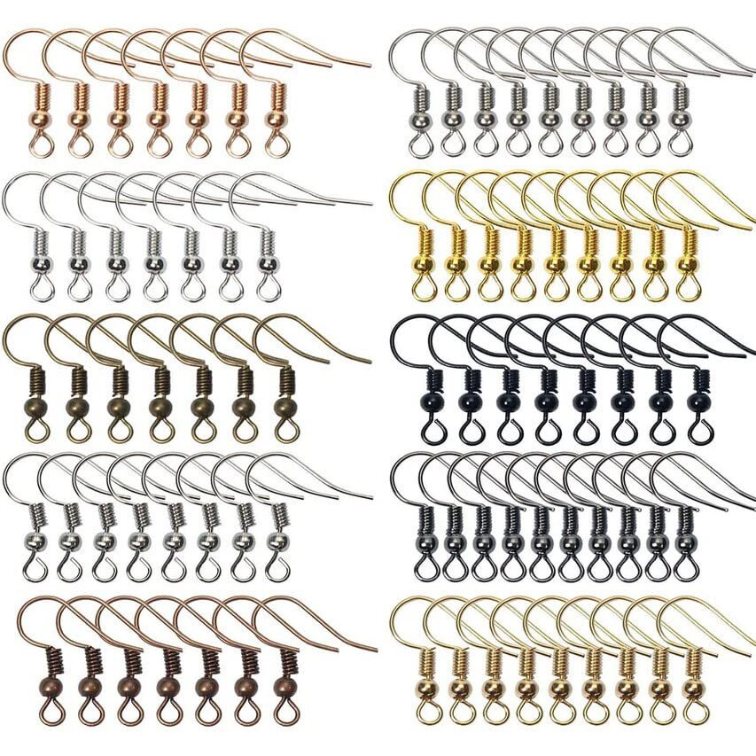 Diy Crafts 25 Pcs, Kc Gold, Earring Hooks Hypo Allergenic French Ear Wires With Ball And Coil Colors Choice, 14Mm Nickel Free Metal Fish Hook Earrings Making Supplies (25 Pcs, Kc Gold)