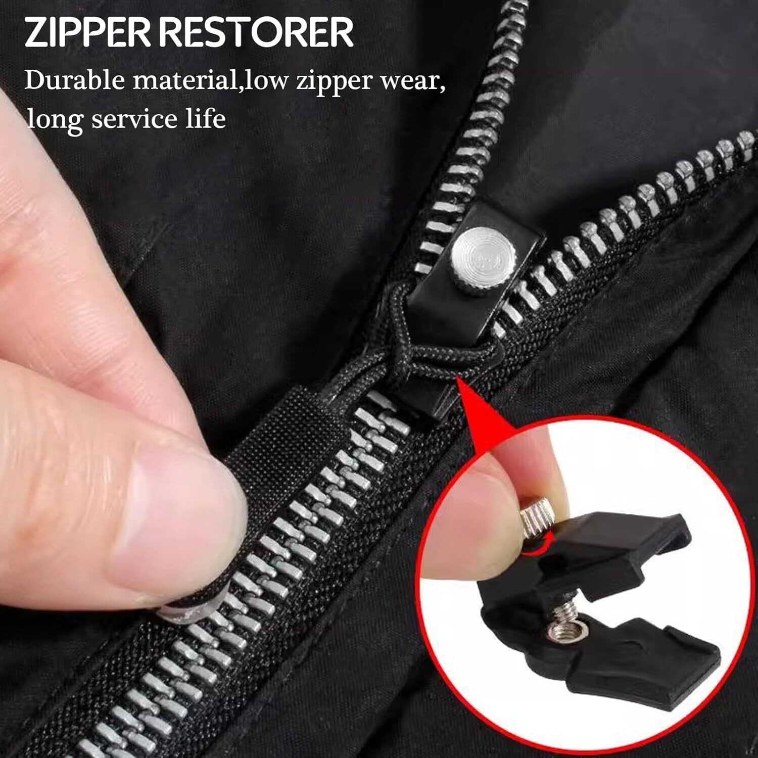 Bhuma 3 Sets Instant Zipper Repair Kit, Universal Zipper Slider Replacement, Adjustable Zipper Fixer Zipper Pull For Luggage Backpack Wallets Suitcases Tents Jackets Skirts Jeans.Universal Screw Fix Removable Zippers For Bags.