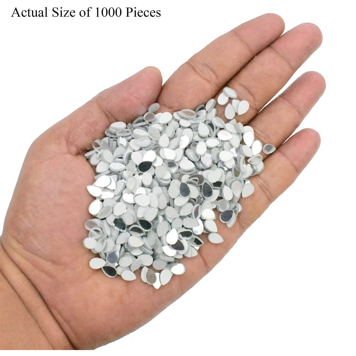 Embroiderymaterial Smoothly Grinded Edges Glass Craft Mirrors For Lippan Art, Dress Embellishment, Craft & Diy (5X7Mm, Silver, Tear Drop Shape, 1000 Pieces)
