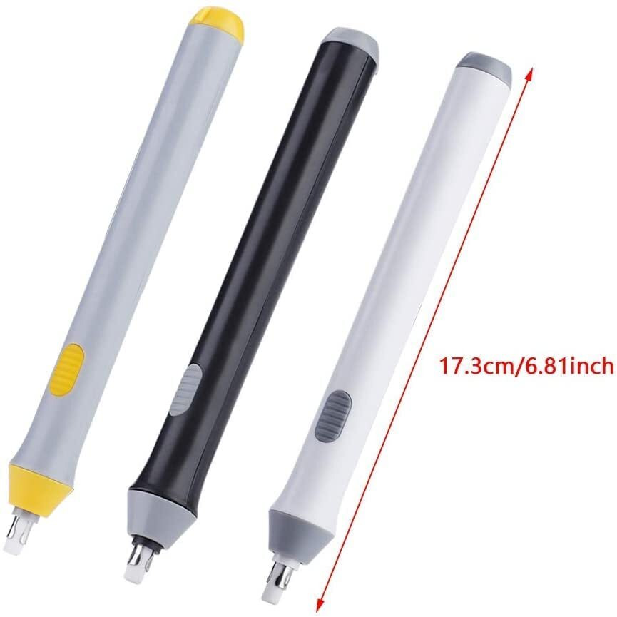 Qatalitic Electric Eraser, Automatic Operated Eraser, With 22 Refills And 2 Eraser Holders For Sketching, Drawing, Portrait Shading (Batteries Not Included)