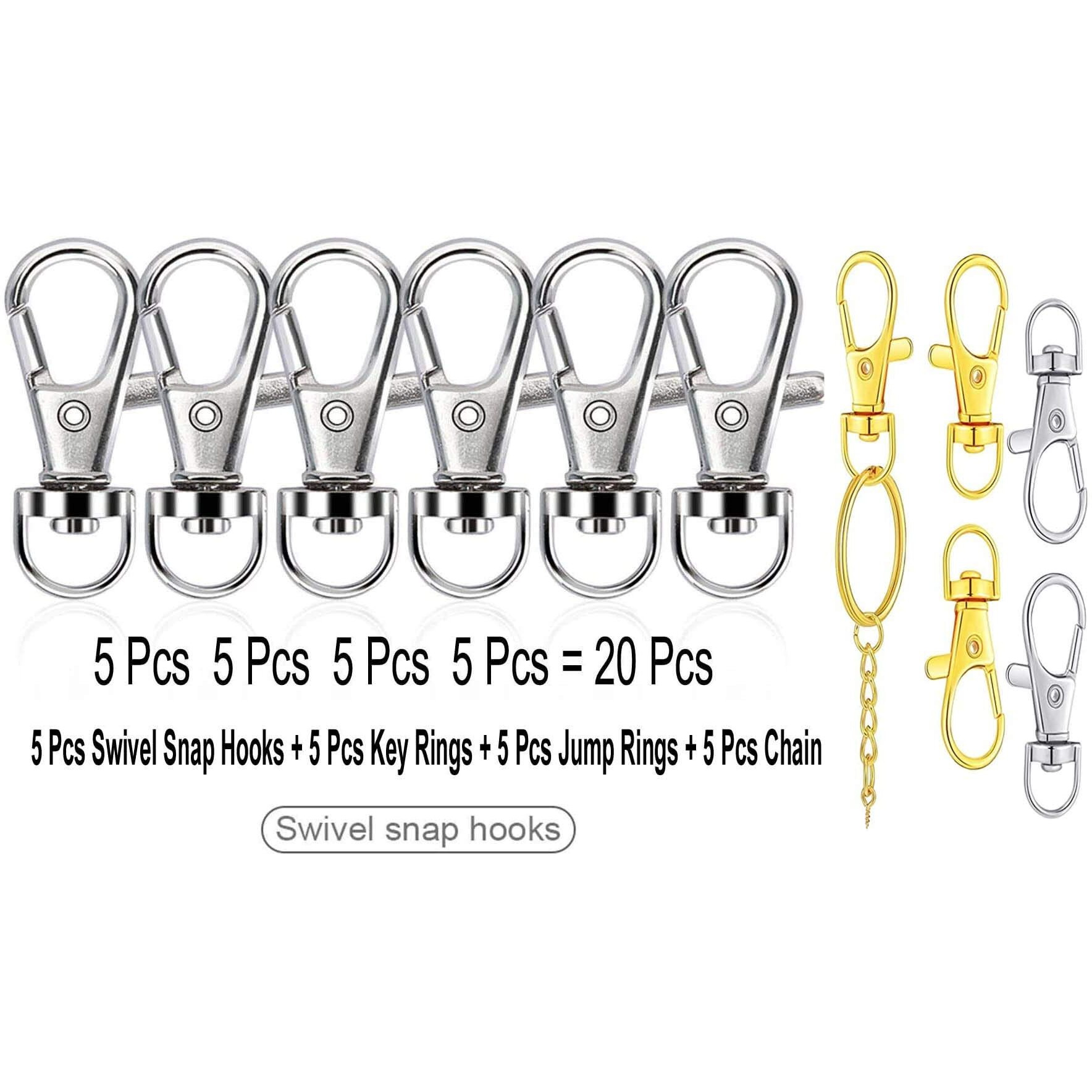 Diy Crafts 2X, Silver, 2 Pcs Only, Keychain Rings With Chain, Open Jump Rings And Screw Eye Pins For Crafts Charm Jewelry Making ((2X, Silver)