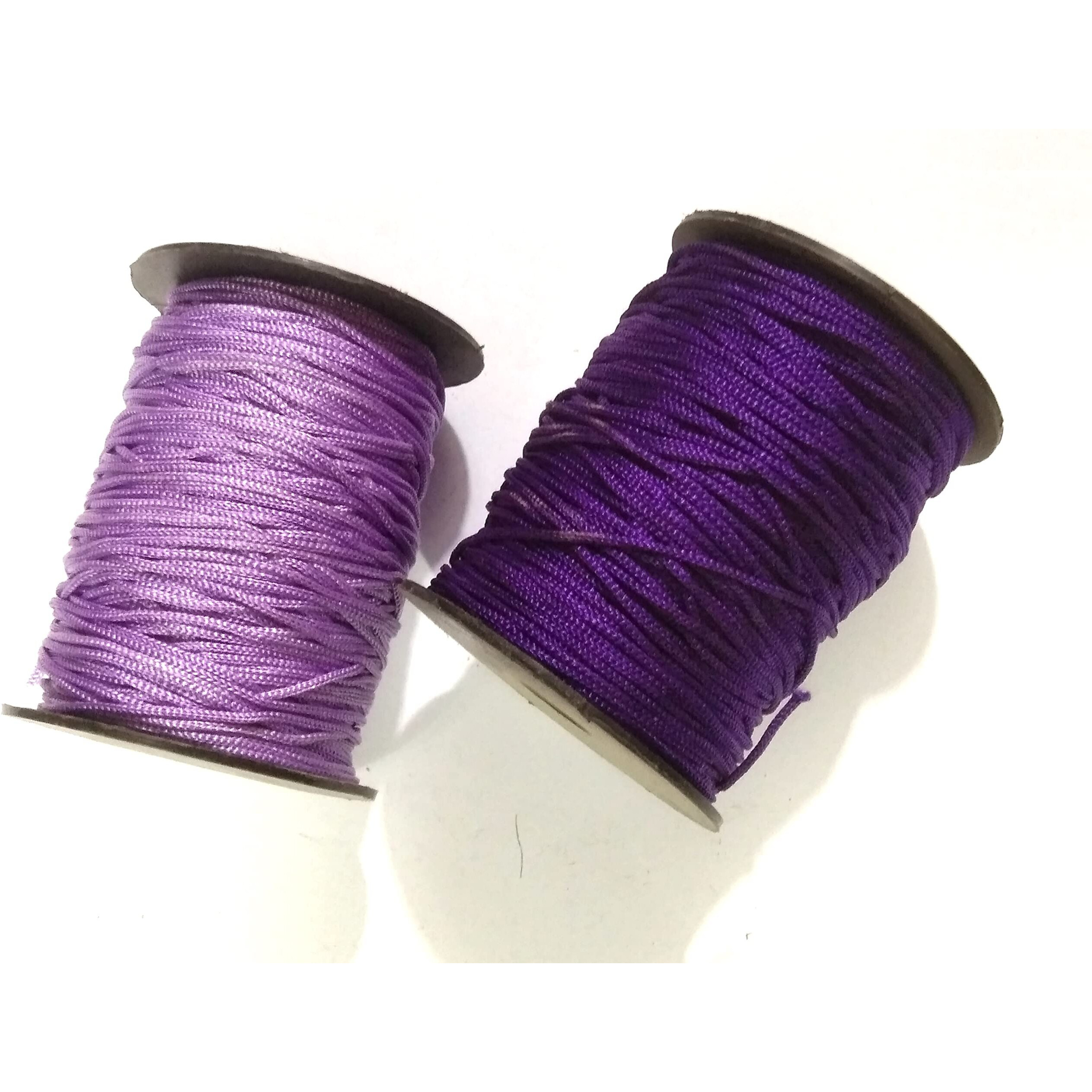 Omx Nylon 1Mm Thick, 2 Rolls, Macrame Cord (100 Meters In 1 Roll), Total 200 Mtr Nylon Chinese Knotting Cord, 1M For Macrame, Jewelry Making, Craft Projects. (Light Purple & Dark Purple)