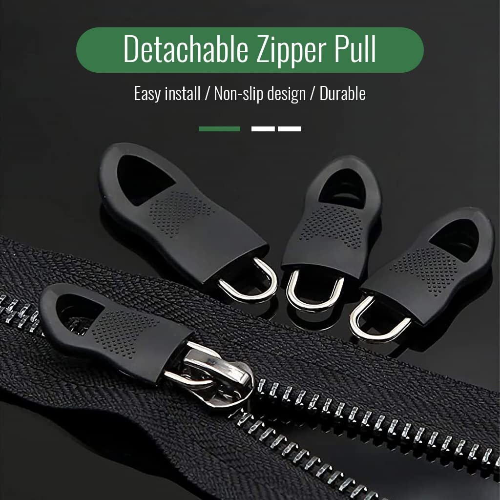 Hasthip 20Pcs Zipper Pulls Replacement Kit, Universal Zipper Puller, Detachable Zipper Pull Tab For Bags, Purses, Luggage, Backpacks, Jackets, Boots, Tents - 3 Styles, 4 Sizes