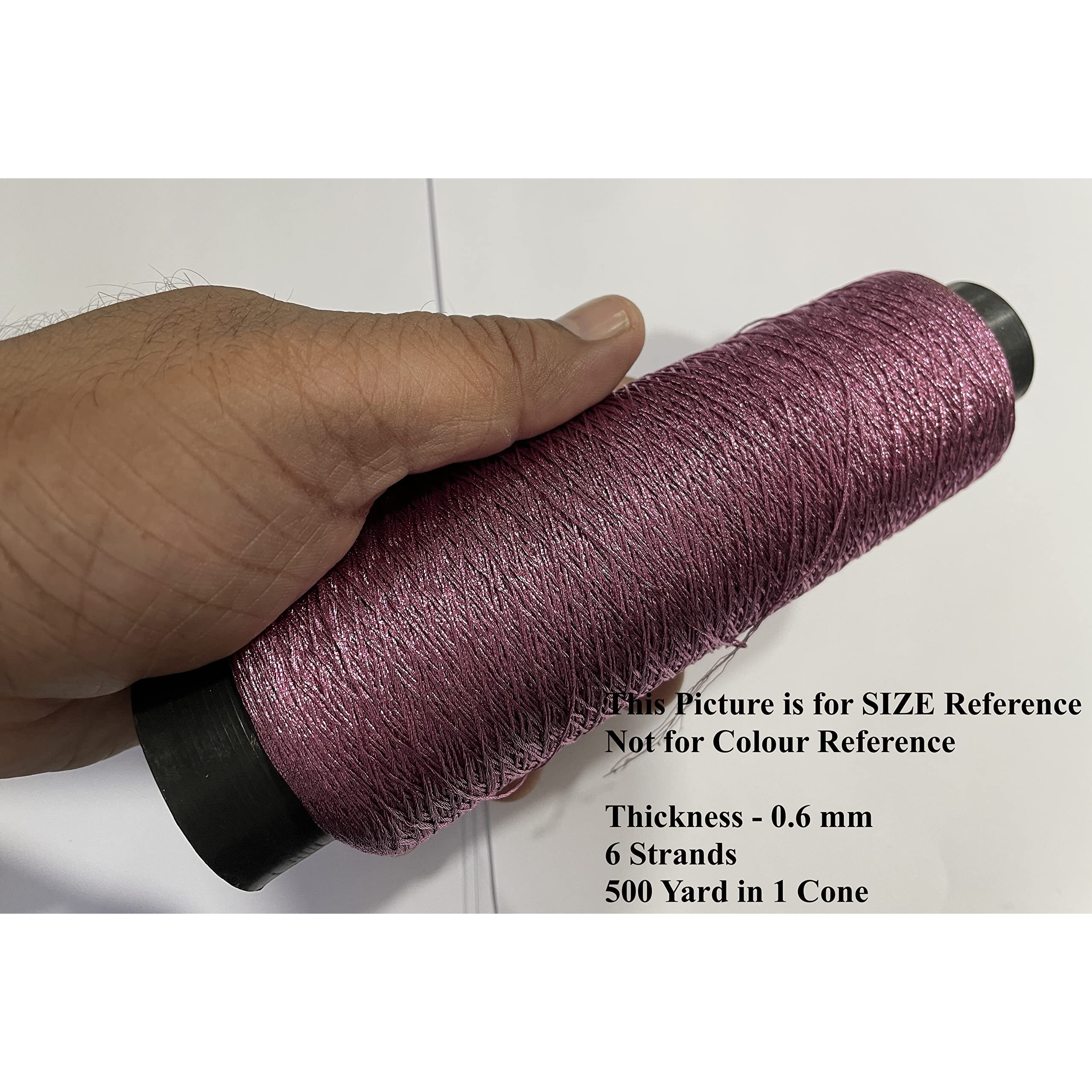 Omx 3 Colours, 500 Yards Each Colour - Total 1500 Yard, Metallic Zari Thread For Embroidery, Sewing And Jewelry Making, In Cone, 0.6Mm, 6 Strand Twisted Together (Gold, Lt Gold, Olive Gold)