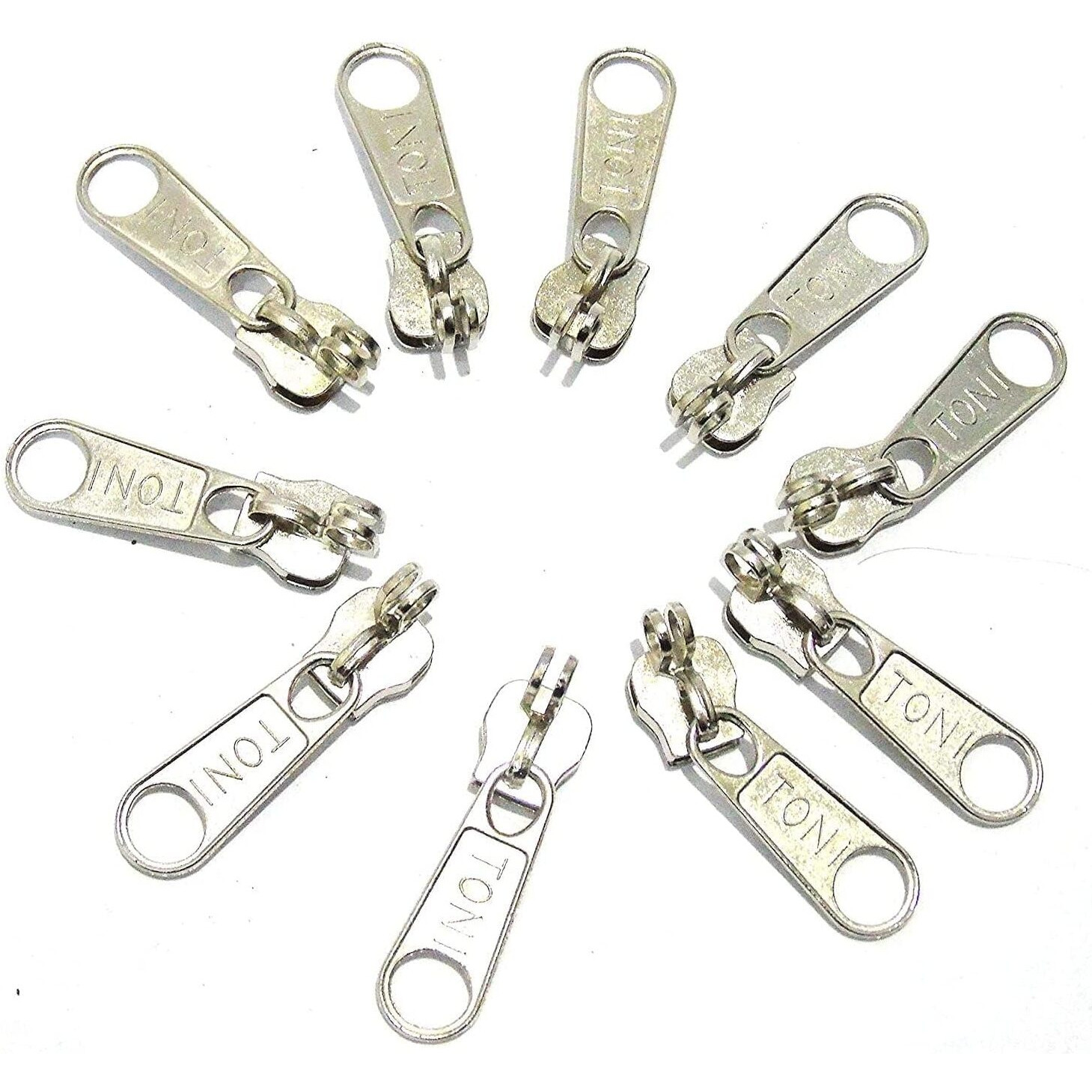 On Blow Steel Zip Slide Runners Size 10 (Pack Of 10 Pieces) Zipper Fasteners Pullers