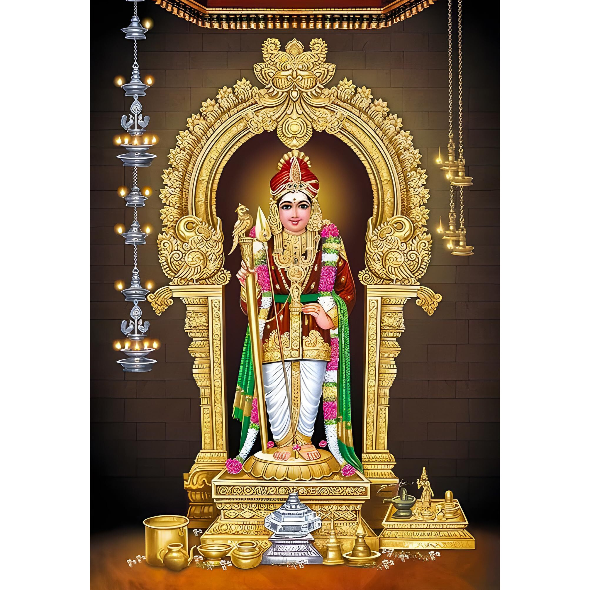 Lord Murugan Poster | Lord Murugan Stickers For Wall | Bala Murugan Poster | Lord Murugan Wall Stickers | Lord Murugan Posters For Pooja Room, Office Decorations