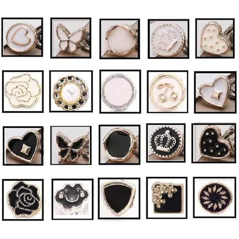 Godfly Button Pins Instant Button Jeans Button Pins Women Shirt Safety Brooch Enamel Pins Modesty Pins Pearl Brooch Buttons For Diy Clothing Dress Coat-20Pcs(Design-3)
