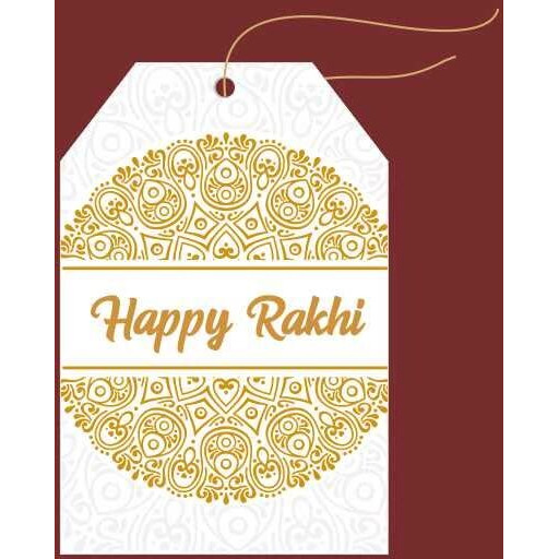 Svm Craft Happy Raksha Bandhan Gift Tags (Pack Of 50).D-3- Rakhi Gift Card Tags With Gold String For Attaching To Gift Boxes And Cake Boxes.