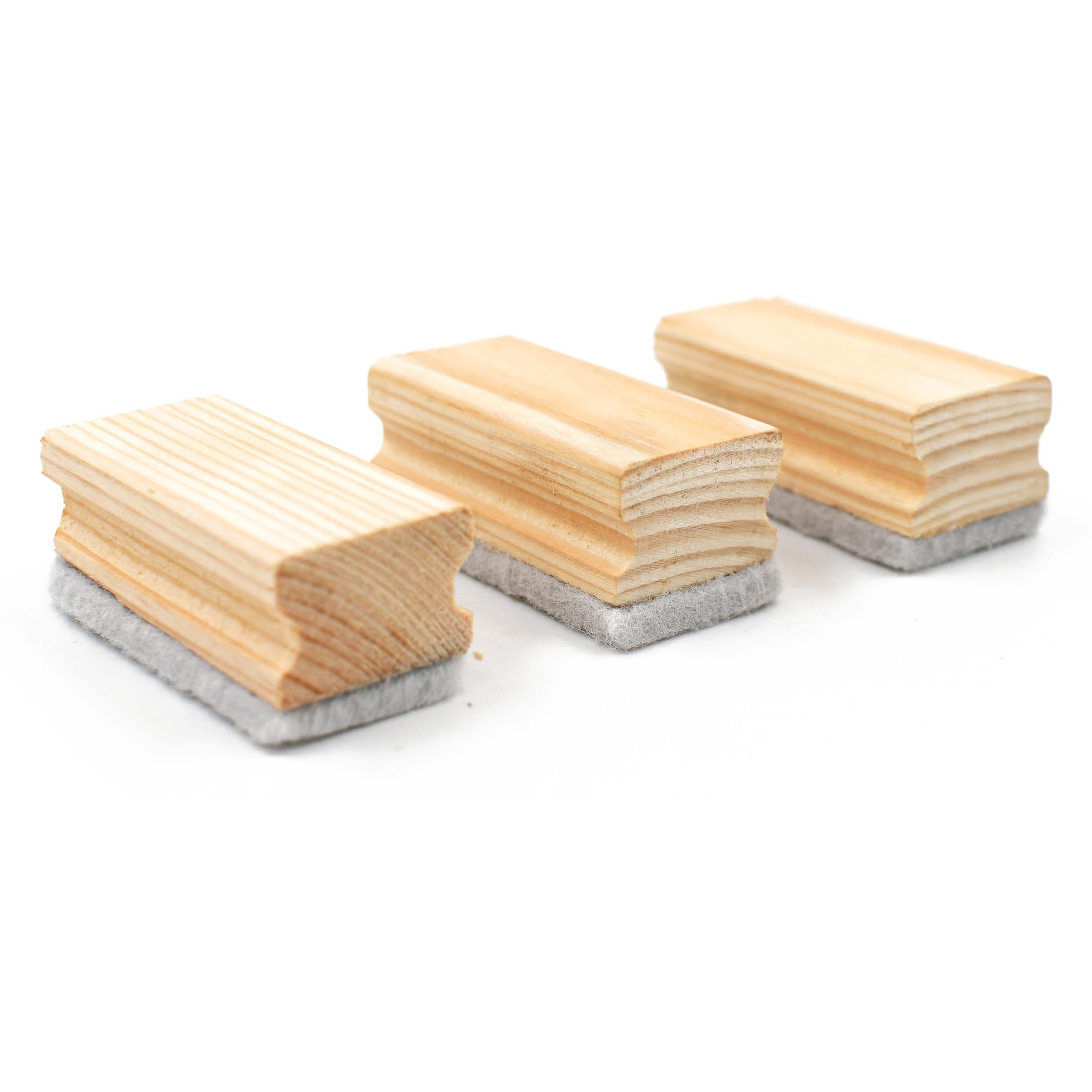 Ivei Wooden Mini Dusters For Blackboards And Whiteboards | Marker And Chalk Eraser For Classroom, School, Home And Office Use | Teaching Tools For Teachers And Students (Set Of 3)