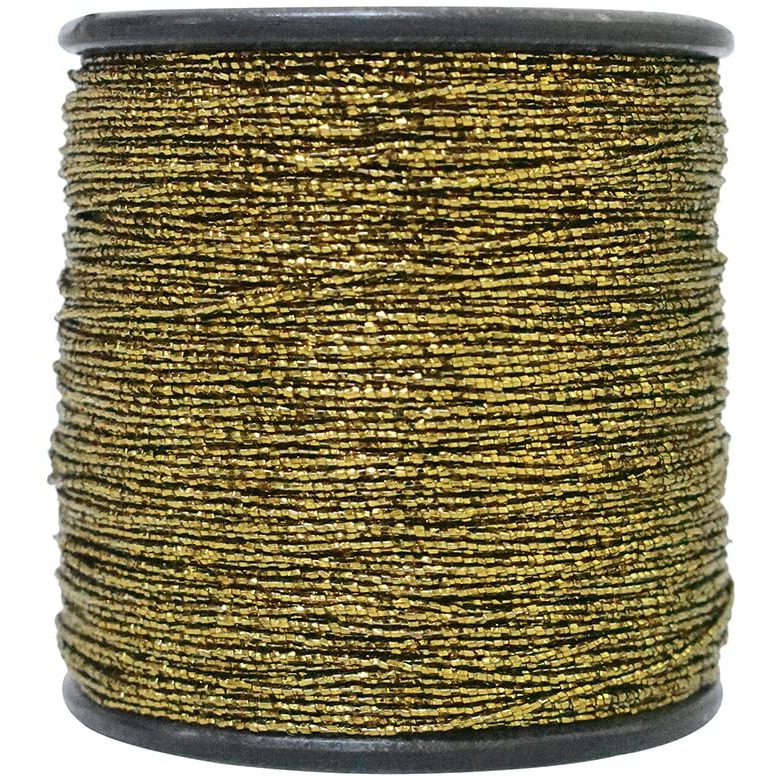 Embroiderymaterial 1 Mm Thick Shinning Twisted Metallic Zari Thread For Embroidery, Crochet, Craft, Hand Embroidery & Machine Embroidery (Antique Gold, 100 Meters)