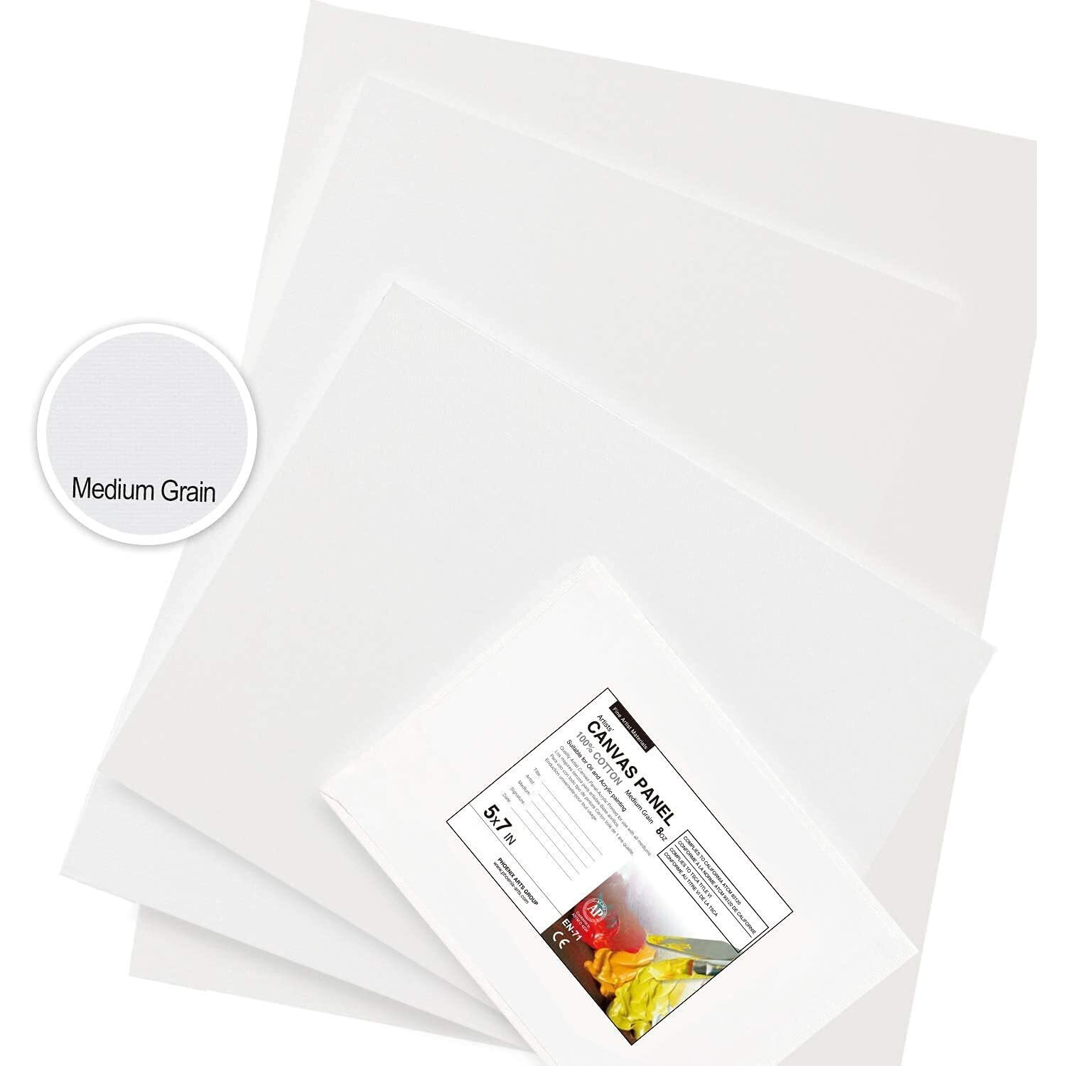 Home Buy Artist Painting Canvas Panels Multi Pack - 4 Pack Each Of 5X7, 8X10, 9X12, 12X14 Inch (16 Pcs In Total) - Triple Primed Cotton Canvas Boards For Oil & Acrylic Painting
