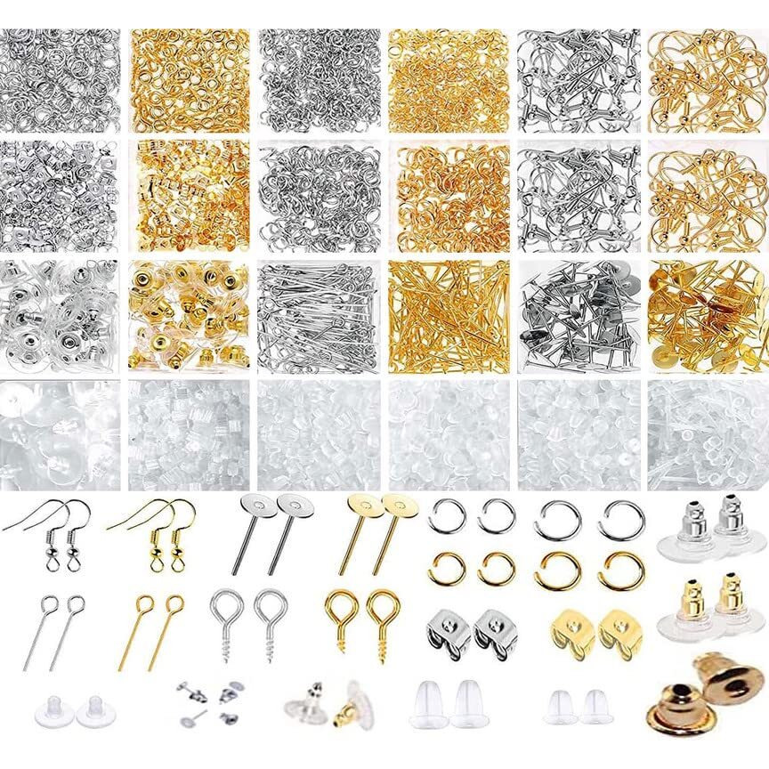 Diy Crafts 200 Grm, Kc Gold, (200 Grm, Kc Gold) Hardware Jump Rings, Clasps And Earring Hooks Jewelry Necklace Repair Kit For Jewelry Making Supplies, Earring Making F (200 Grm, Kc Gold)