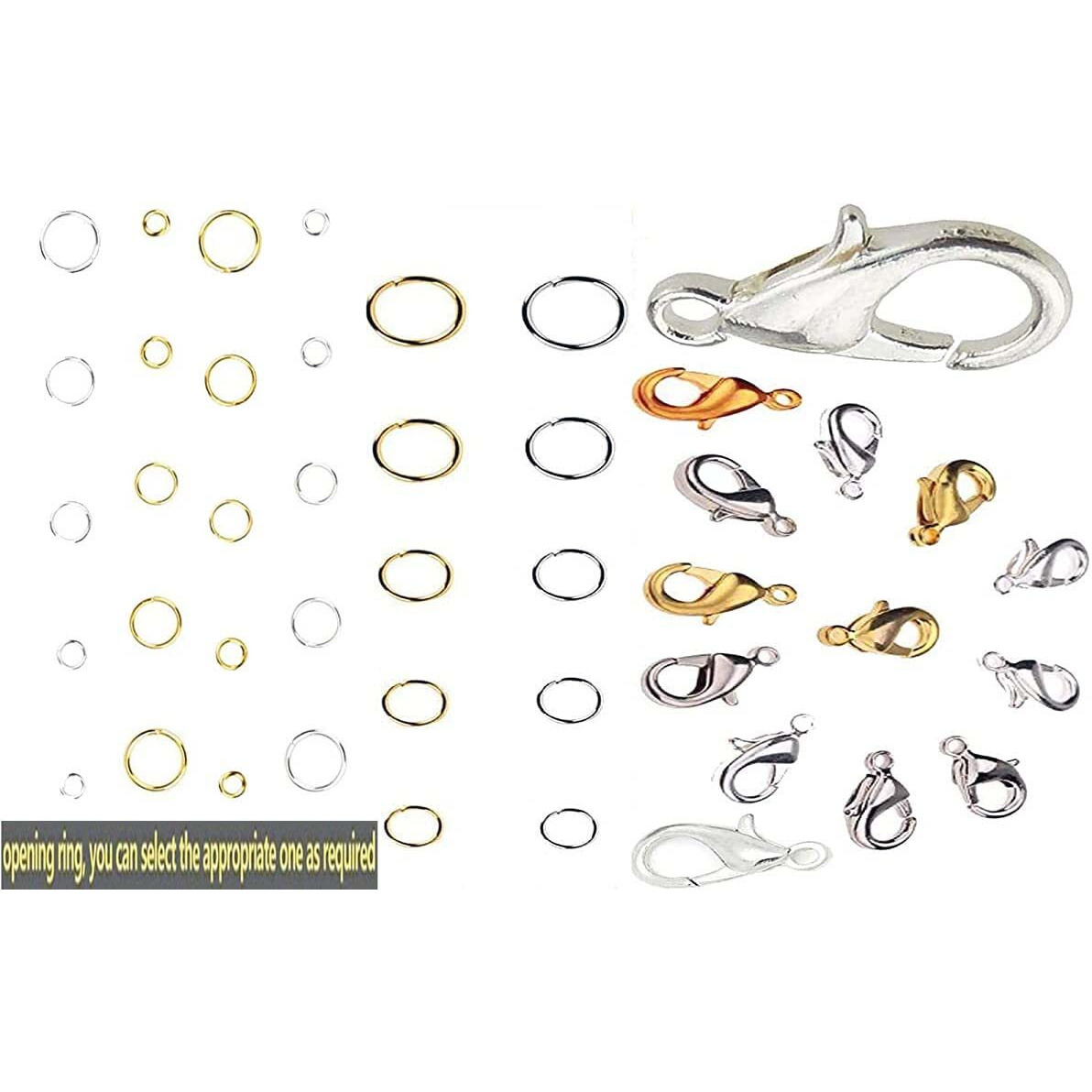 Diy Crafts 200 Grm, Kc Gold, (200 Grm, Kc Gold) Hardware Jump Rings, Clasps And Earring Hooks Jewelry Necklace Repair Kit For Jewelry Making Supplies, Earring Making F (200 Grm, Kc Gold)