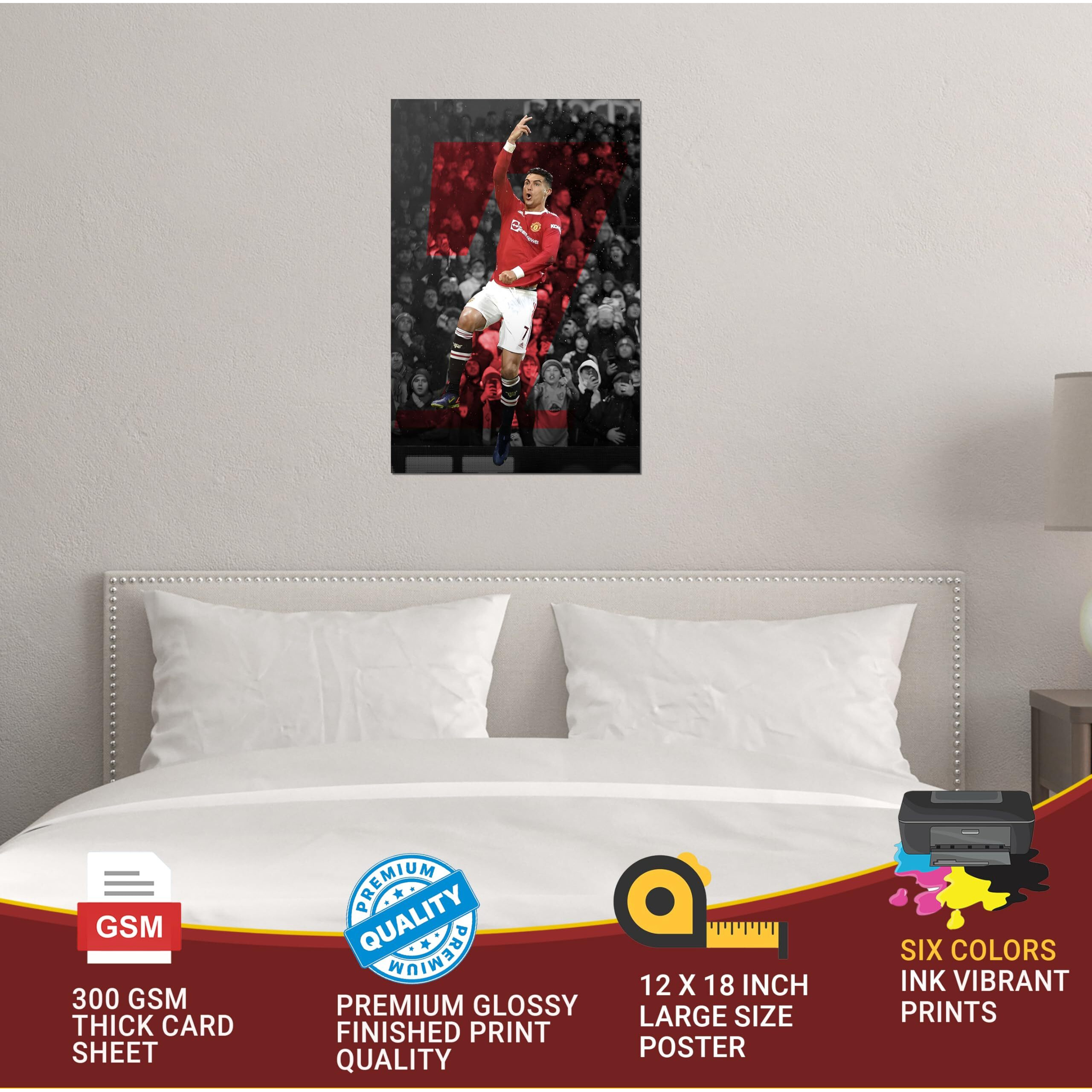 Cristiano Ronaldo Posters | Ronaldo Siuu Wall Stickers | Ronaldo Poster 3D | Ronaldo Poster Large | Ronaldo 7 Sticker | Cr7 Posters For Wall | Ronaldo Posters For Room Decoration