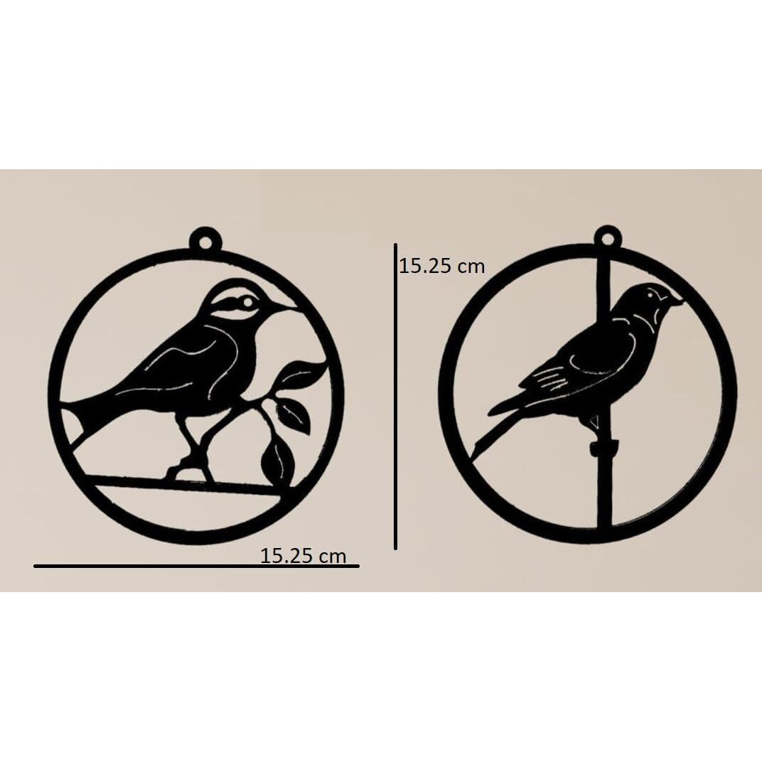 Irondeep Wall Decore Metal Birds Ring Interior Decore, Wall Art, 4-Rings Wall Sculptures.