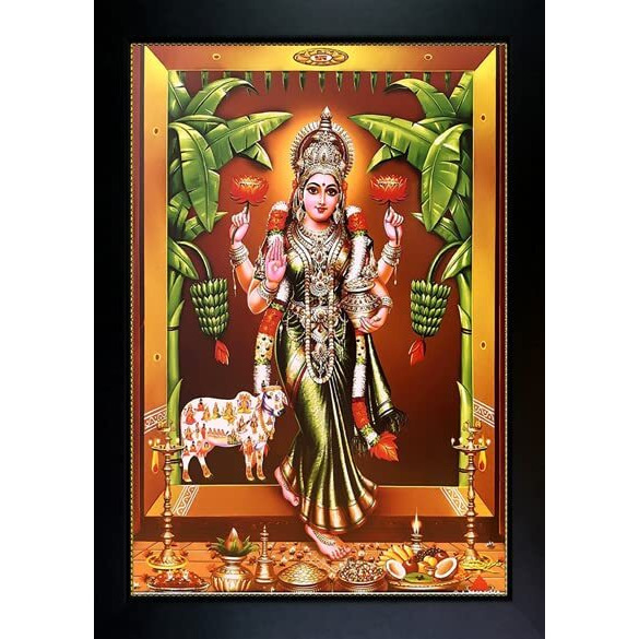 Rv Sales Gadapa Laxmi Photo Frame | Gruhalakshmi Wall Painting For Home Decoration And Gifting (10 X 13.5 Inch)