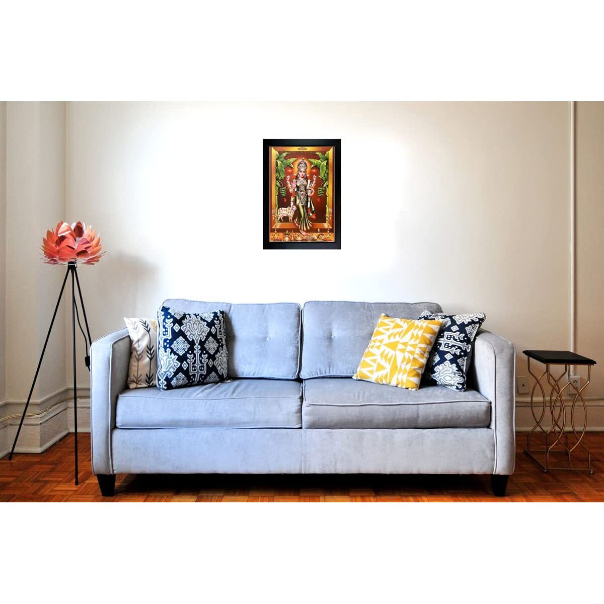 Rv Sales Gadapa Laxmi Photo Frame | Gruhalakshmi Wall Painting For Home Decoration And Gifting (10 X 13.5 Inch)