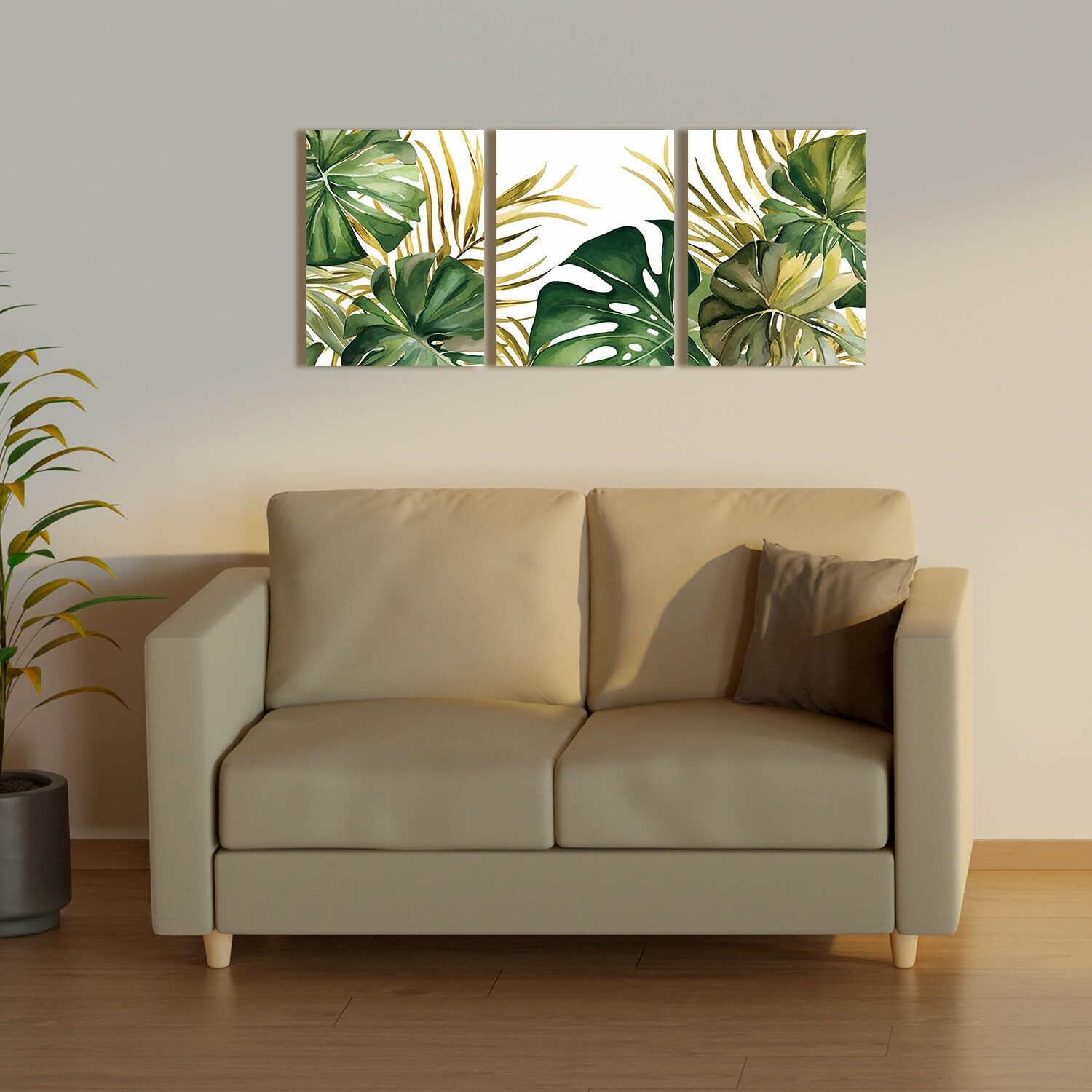Paper Plane Design Canvas Framed Painting Wall Art For Living Room, Bedroom. Wall Decoration Modern Aesthetic Wall Painting. Wall Decor. Set Of 3 Panel 12 Inch X 16 Inch Each Panel. (Floral)