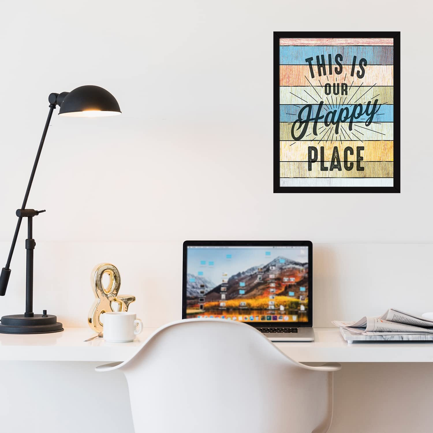 Chaka Chaundh - This Is Our Happy Place Wall Framed Poster - Home, Living Room Wall Decor Item - Family Wall Decor Item - (13.6 X 10.6 Inches)