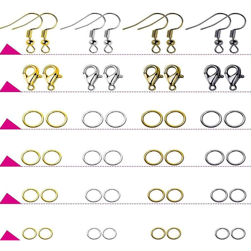Diy Crafts 300 Grm, Multi Colour Mix, Earring Making Supplies Kit With Style Earring Hooks, Earring Backs, Earrings Posts And Earrin (300 Grm, Multi Colour Mix)