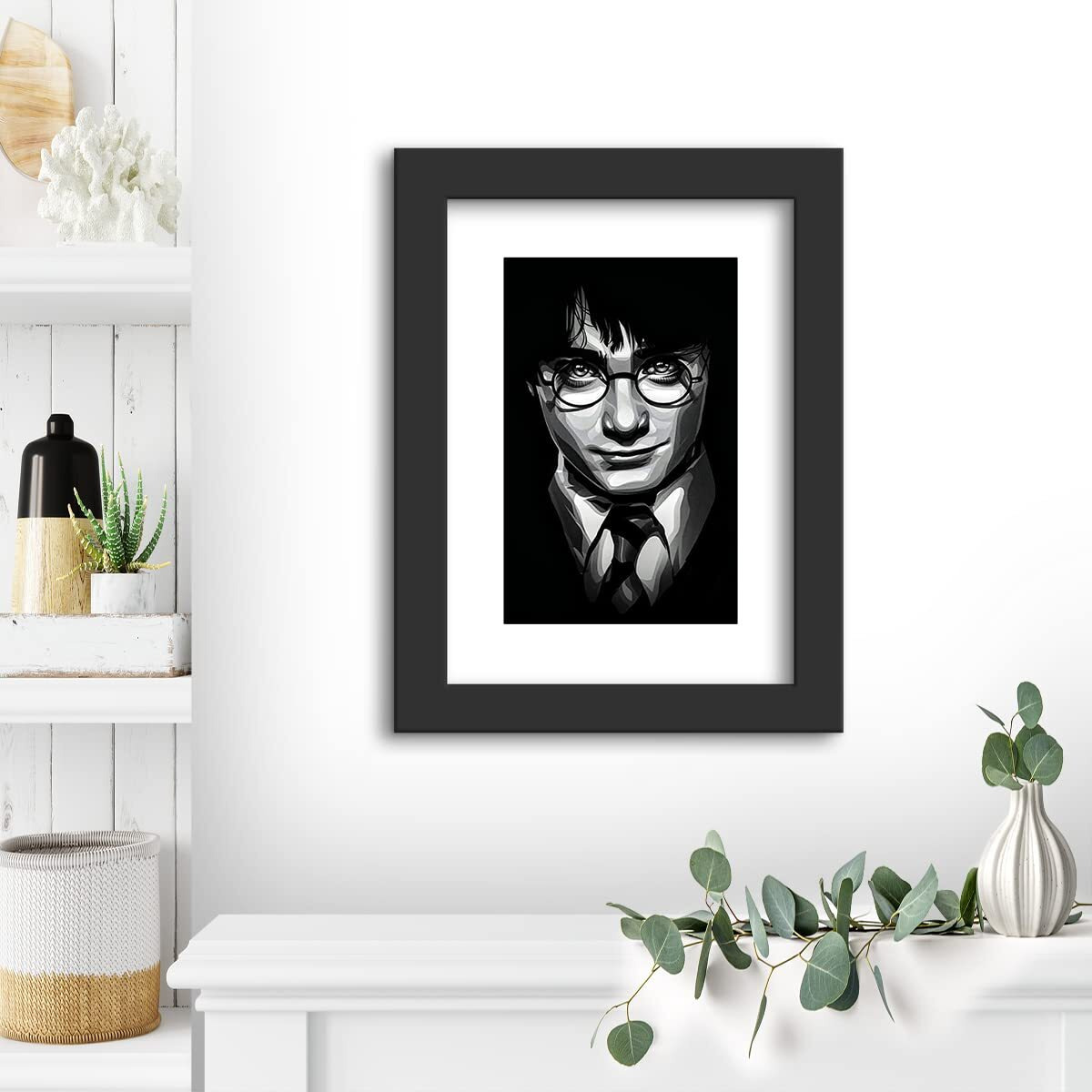 Dmcreativitycraft Harry Potter Hollywood Movie Posters Framed Poster For Wall Hanging Multicolor Living Room, Bedroom And Desk Decor With 1 Inch Thick Matt Black Frame (9.5 X 12.5 Inches)