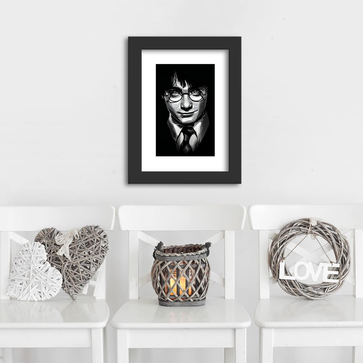 Dmcreativitycraft Harry Potter Hollywood Movie Posters Framed Poster For Wall Hanging Multicolor Living Room, Bedroom And Desk Decor With 1 Inch Thick Matt Black Frame (9.5 X 12.5 Inches)