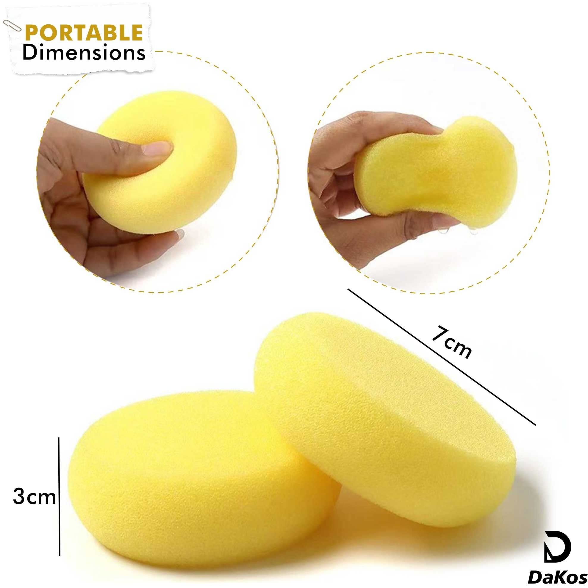 Dakos Yellow Sponge Dabber, Painting Tool, Paint Brush Set, 10 Pcs. Of Sponges And Painting Brush For Beginners & Artists (Combo Of - Yellow Rounded Sponges And Water Paint Brush)