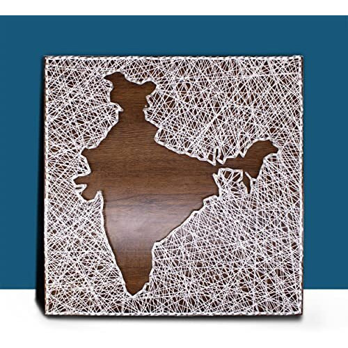 Vah India Filled String State Decorative Wall Hanging Thread Art For Wedding Gift, Anniversary Gift, Birthday Gift (30 Cm X 30 Cm X 3 Cm)